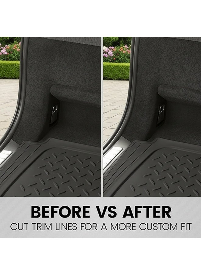 Dunekart Universal Car Trunk Mat, Heavy Duty All Weather Cargo Liner Floor Protection, Waterproof Trimmable Rubber Pad for SUV Sedan Auto - Black - Image 2